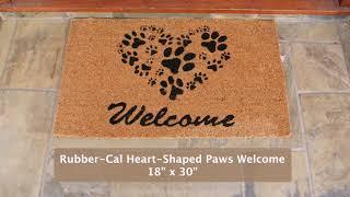 Rubber-Cal "Heart Shaped Paws" Doormat