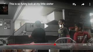 My little sister reacts when she fell