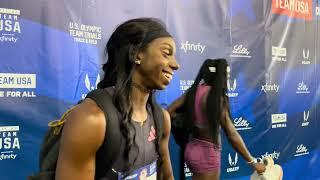 Brittany Brown Talks Personal Growth in her Career After 200m Heats at US Olympic Trials