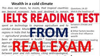 IELTS READING PASSAGE ' WEALTH IN A COLD CLIMATE ' | IELTS READING PRACTICE TEST 2024 | IDP IELTS 24