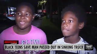 Black Teens RUSH To Save Man Passed Out In Sinking Truck