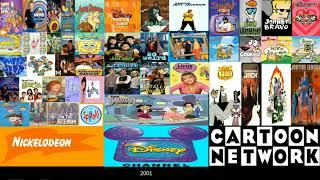 Nick Disney Chanel and cartoon network evolutión 1977 - 2021