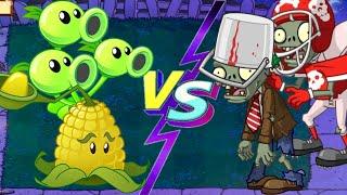 Plants Vs Zombies Epic Hack - Hypno Shrooms Vs Kernel Pult Vs Threepeater Vs All Zombies - Part 2