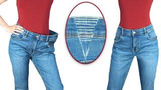 How to downsize the waist of jeans without sewing machine easily! Miarti ️