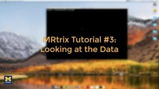 MRtrix Tutorial #3: Looking at the Data