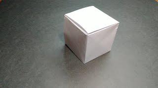  Как сделать куб из бумаги | Оригами кубик из одного листа без клея.