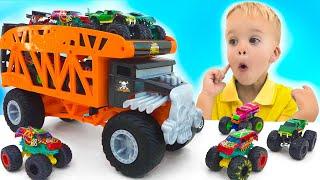 Vlad and Niki play with cars and check out the New Truck and Playsets