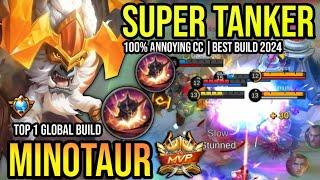 MINOTAUR BEST BUILD 2024 | BUILD TOP 1 GLOBAL MINOTAUR GAMEPLAY | MOBILE LEGENDS