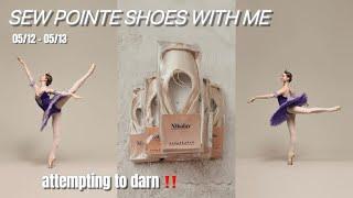 HOW I SEW MY POINTE SHOES  darning, prepping, fails + more!! #ballerina