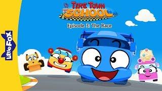 Tire Town School 3 | The Race | Cars | Little Fox | Animated Stories for Kids