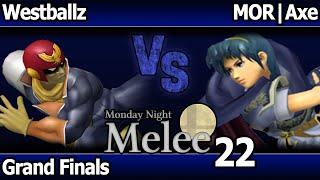 MNM 22 Melee - Westballz (C Falcon, Falco) vs MOR | Axe (Marth, Pikachu) - Grand Finals