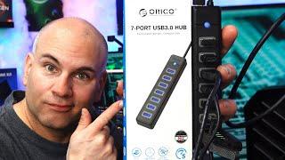 Orico 7 Port USB 3.0 HUB Review. Update PC Drivers!
