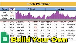 Build a Stock Watchlist in Google Sheets! (Tutorial)