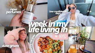 nyc vlog: date night grwm, back in a healthy routine, new dossier perfumes, low confidence days