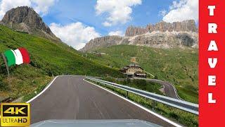 Driving in Italy 7: Pordoi Pass (From Canazei to Arabba) 4K 60fps