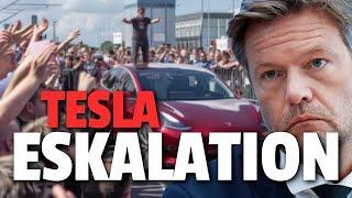 AUSSCHREITUNGEN: Tesla Saboteure STÜRMEN Grünheide