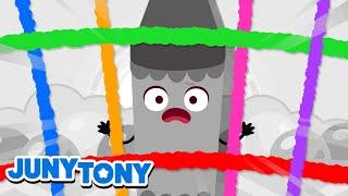 The Naughty Gray Crayon | Crayon Fairies +More | Color Songs for Kids | JunyTony