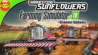 Farming Simulator 18 multiplayer gameplay -194- Harvesting Sunflower! With MF delta!