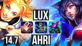 LUX vs AHRI (MID) | 15/1/15, 6 solo kills, 45k DMG, Legendary, 600+ games | BR Master | 14.7