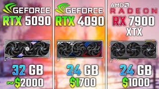 RTX 5090 vs RTX 4090 vs RX 7900 XTX | Test in 6 Game