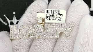 Baguette Loyalty Hip Hop Diamond Pendant 1.83cttw 10K Yellow Gold | Real Iced Out Jewelry