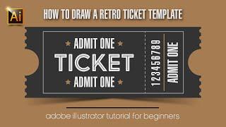 ADOBE ILLUSTRATOR 2020 TUTORIAL FOR BEGINNERS | RETRO TICKET TEMPLATE