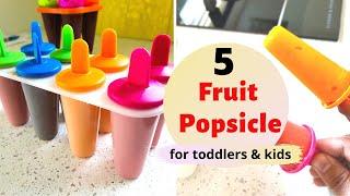 5 sugarfree FRUIT POPSICLES ( for toddlers & kids ) - watermelon mango blueberry cherry strawberry