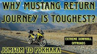 Jomson to Pokhara | Dangerous Downhill Offroads of Mustang Nepal | Suzuki V-Strom SX 250