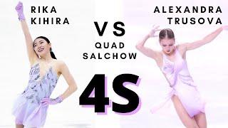 Rika KIHIRA vs Alexandra TRUSOVA: QUAD SALCHOW (4S)