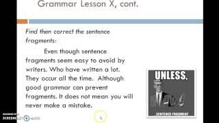 Grammar Lesson X