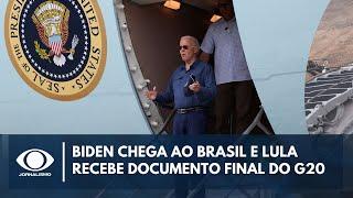 Biden chega ao Brasil, e Lula recebe documento final do G20