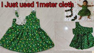 How to stitch baby frock for 6 to 9 months | I just used 1 meter cloth to stitch this dress |