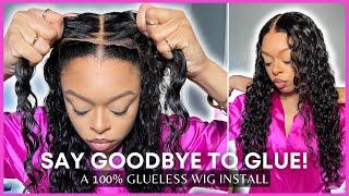 SAY GOODBYE TO GLUE! A 100% Glueless Wig Install ft. Unice Hair