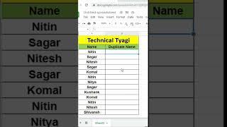 Find duplicate name in excel