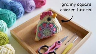 Crochet a chicken using two granny squares!