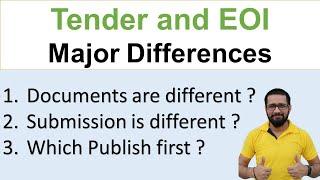 Difference between EOI and tender | EOI and tender major differences | Sumitk Rathi