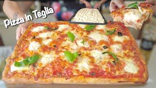 Homemade MAXI HIGH TRAY PIZZA  simple and quick dough  SOFT AND CRUNCHY
