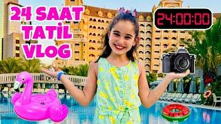 ELİF SİNEM 24 SAAT TATİL VLOG !! TÜM GÜN NELER YAPTI ?!