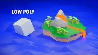 How to Make Low Poly Lava Island in Blender 3.3 Beginner Step by Step Tutorial