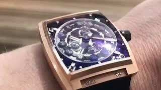 Watchesandart.com - Vault Swiss V1 Plus in rosegold. View above Los Angeles