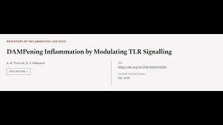 DAMPening Inflammation by Modulating TLR Signalling | RTCL.TV