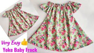 Very Easy Yoke Baby frock cutting and stitching | Baby Frock cutting and stitching