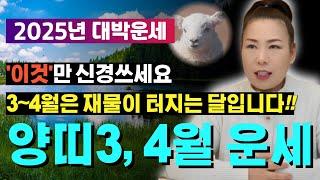 2025년 3~4월 양띠운세 '이것'만 신경쓰세요 3~4월은 재물이 터지는 달입니다!! [양평용한점집 청화신당]