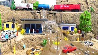 Railway Bridge Collapse And Train Crash - Double Flood Diorama Dam Breach