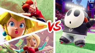 Mario Strikers Battle League - Peach & Rosalina & Daisy Vs. Shy Guy (Hard CPU) 3 Players