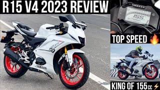 YAMAHA R15 v4 2023 RIDE REVIEW ️|| KING OF 155cc || TOPSPEED || UNKNOWNRIDER #bike #r15 #r15v4