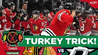 Chicago Blackhawks DESTROY Dallas Stars, Taylor Hall HAT TRICK! | CHGO Blackhawks POSTGAME Podcast