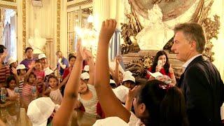 Un grupo de estudiantes conoció al presidente Mauricio Macri.