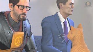 (SFM) Gordon Freeman talks to a cat