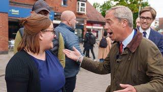 Nigel Farage receives mixed reactions on campaign trail